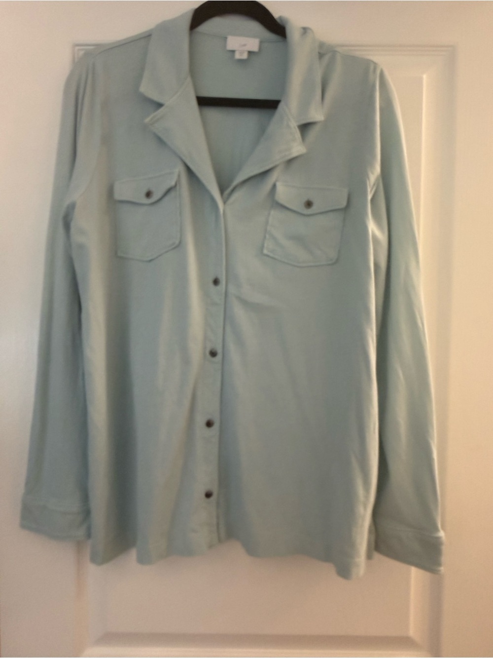 J. Jill Light Blue Women's Button-Down Shirt, Medium Tall